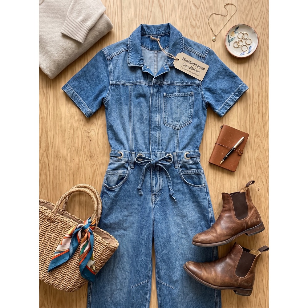 Free People Women's Edison Wide Leg Coverall size small